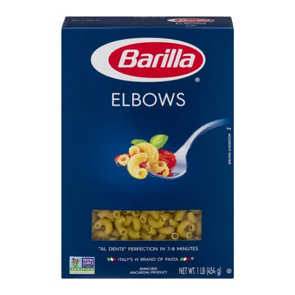 Box of Barilla pasta.