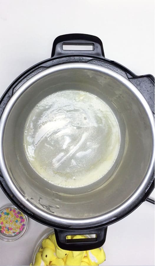 Melted butter in the Instant Pot.