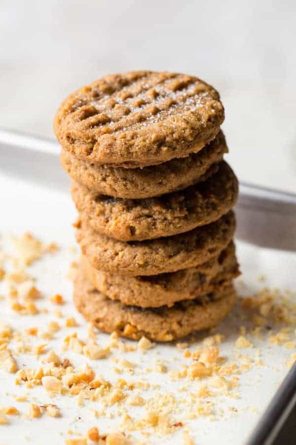 Stack of peanut butter cookies