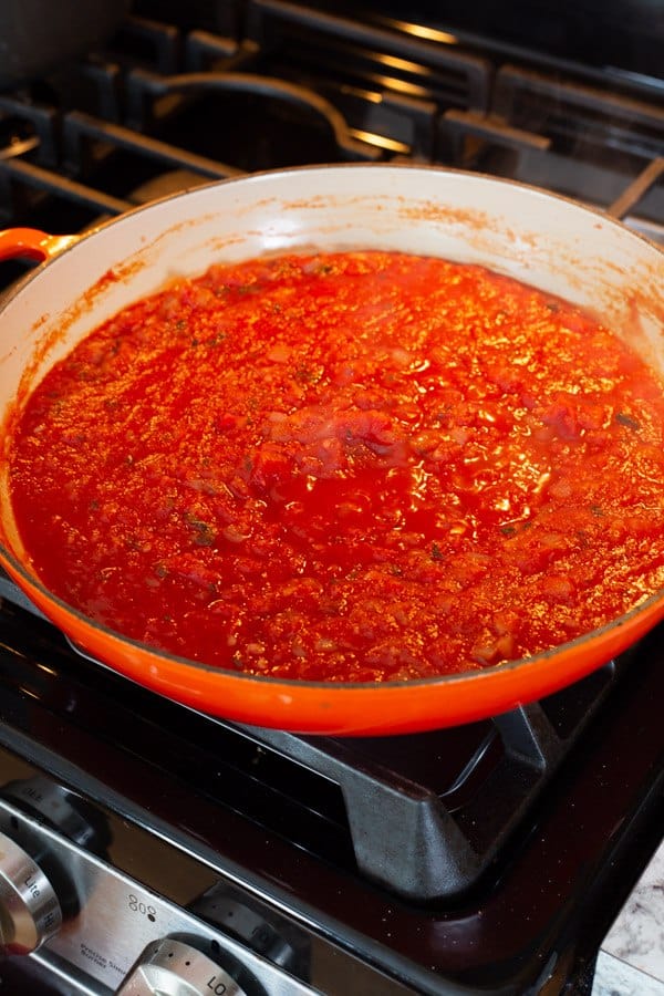 Pot of Cooked Easy Pasta Sauce
