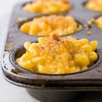 Baked Mac and Cheese Cupcake in a Muffin Tin.