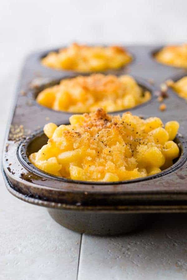 Baked Mac and Cheese Cupcake in a Muffin Tin