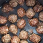 Cooked meatballs in the air fryer.