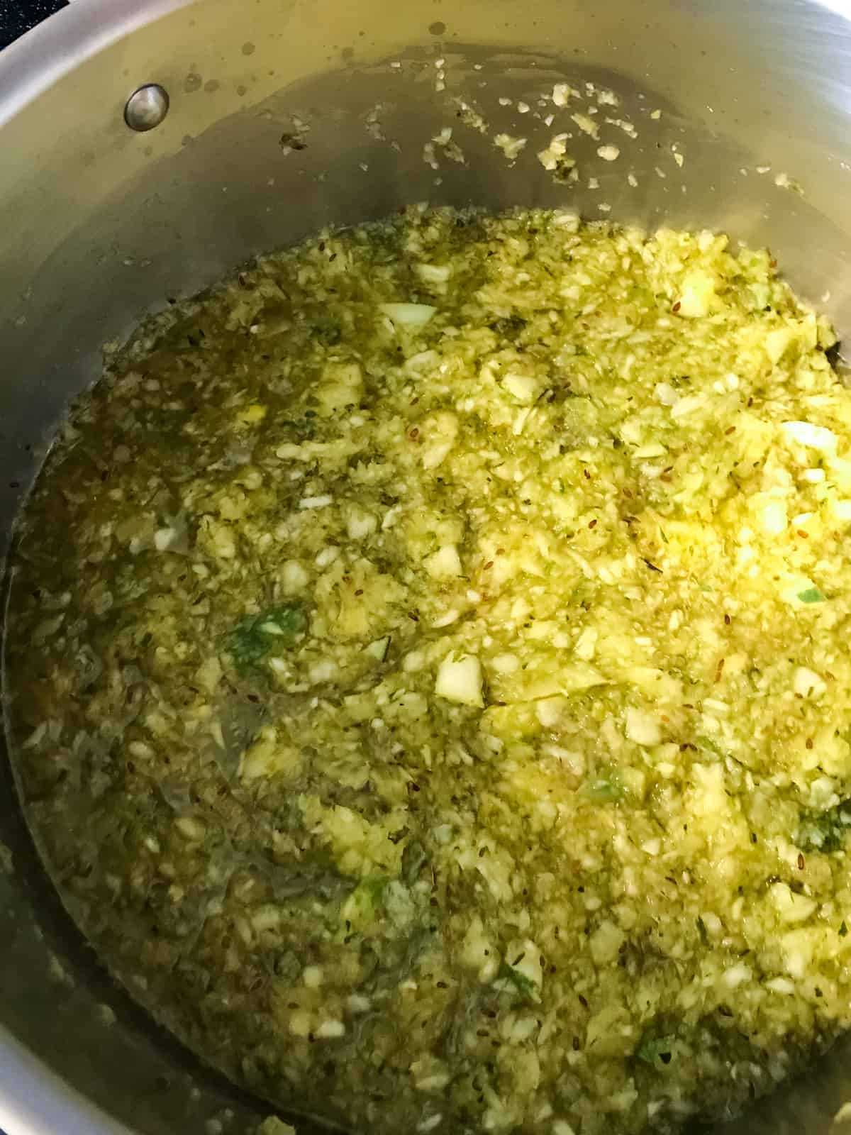 Cooked dill relish.