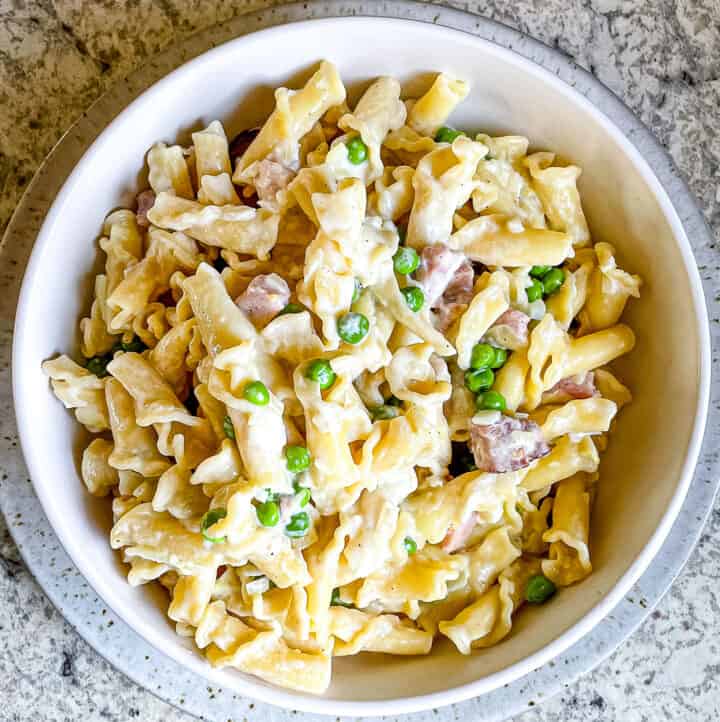 Creamy Lemon Pasta with Ham and Peas - Cook Fast, Eat Well