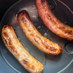 Cooked Italian sausage in the air fryer.