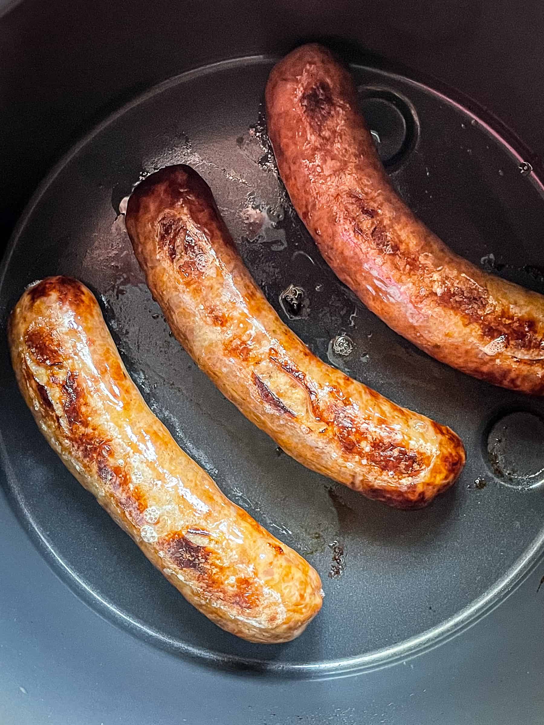 Cooked Italian sausage in the air fryer.