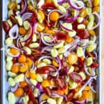 Sheet pan gnocchi and tomatoes.