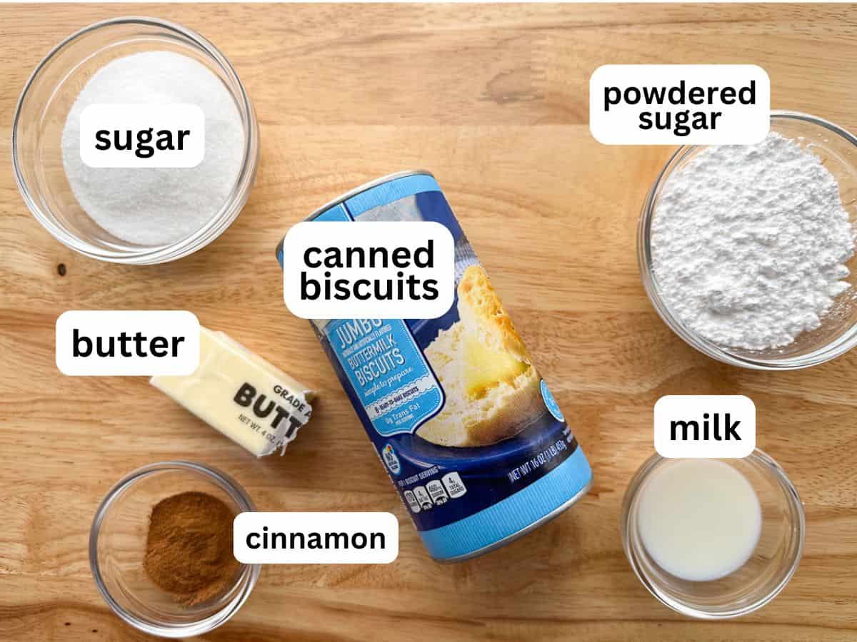 Ingredients for pull apart coffee cake.
